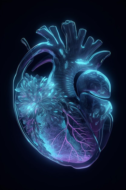 Photo the heart is a dark blue color.