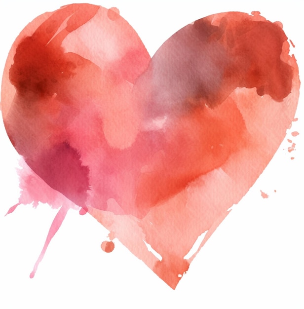 A heart is painted red and has a pink stain.