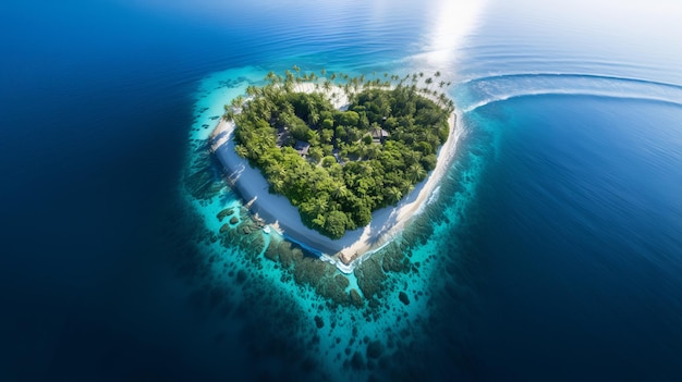 Heart Island Tropical island Perfect vacation Love in Ocean