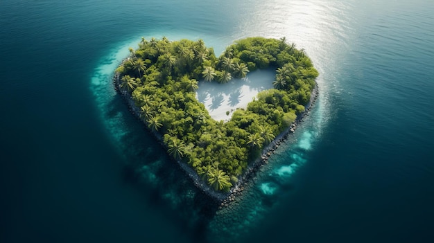 Остров Сердца Тропический остров Идеальный отпуск Любовь в океане