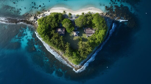 Heart Island Tropical island Perfect vacation Love in Ocean