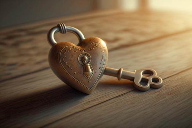 하트 열쇠 또는 하트 자물쇠는 다른 사람을 사랑하는 사람에게 주는 것 하트가 있는 열쇠를 누군가에게 주는 것