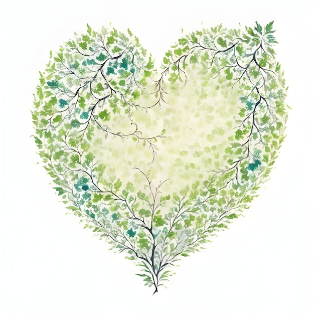 heart leaves with a tree