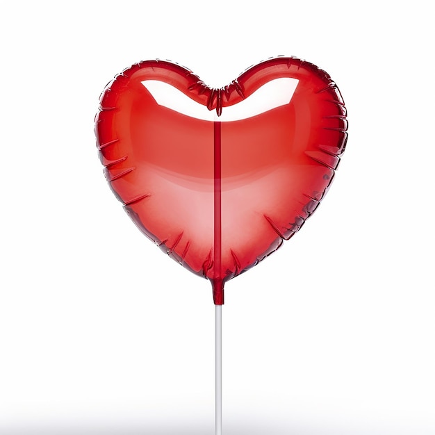 Heart Lollipop Isolated on Clear White Background