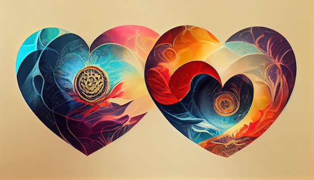 Heart for love in mandala as spirituality concept\
illustration