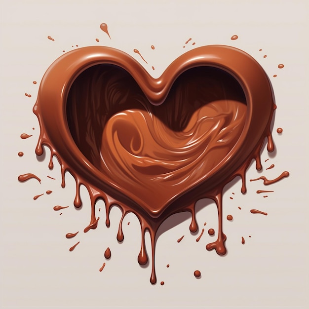 сердце из шоколада с сердцем, нарисованным посередине.