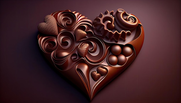 A heart made of chocolates is shown in this illustration.