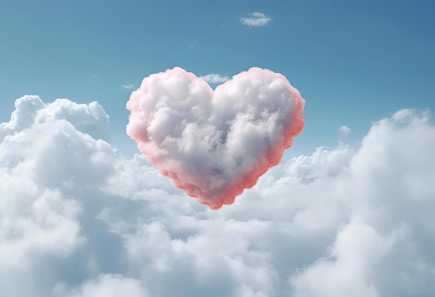 a heart made of clouds in the style of dreamy compositions