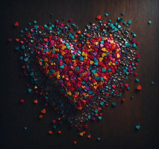 a heart made of colorful hearts with a colorful heart on it