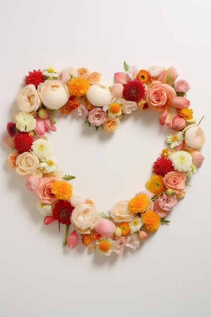 a heart made of flowers is made by a heart