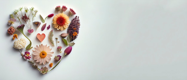 A heart made of flowers and other flowers