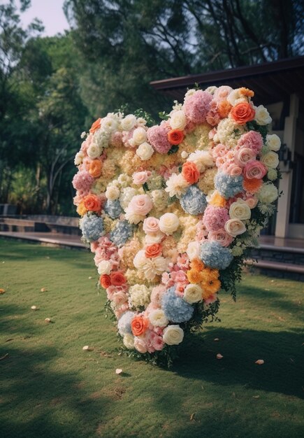 a heart made of flowers