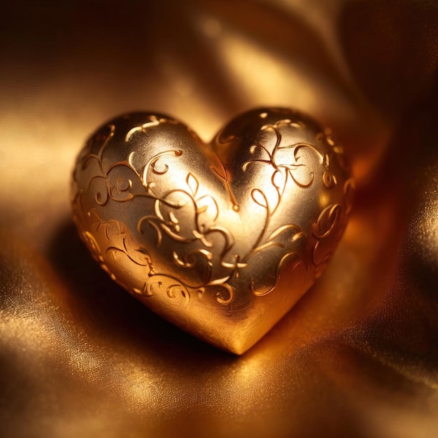 Photo heart made from gold precious and good