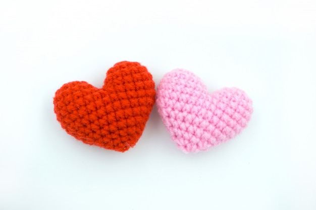 Heart made from yarn 