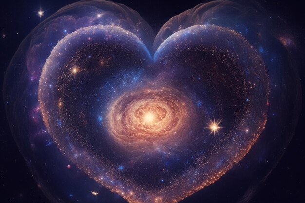 a Heart Made Of Galaxies Representing a Universe Of Emotions