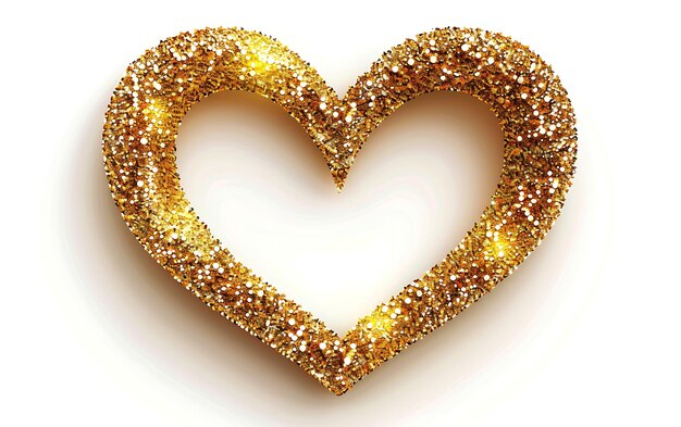 Photo a heart made of gold glitter with a heart that says love