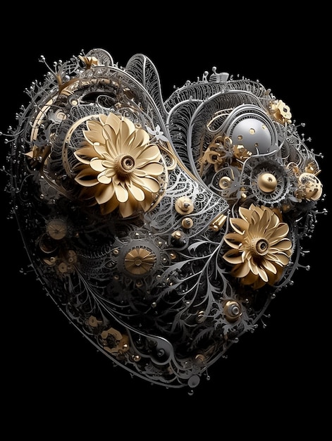 A heart made of mechanical parts AI generated