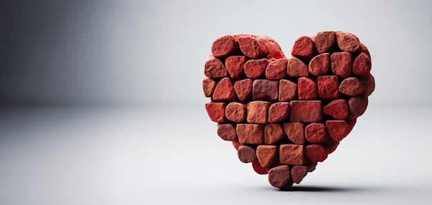 Фото Сердце из камня на изолированном фоне концепция любви и романтики
