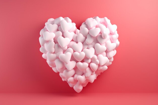 A heart made of pink and white hearts