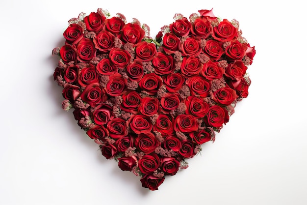 A heart made of roses for Valentine's Day wedding floral decoration