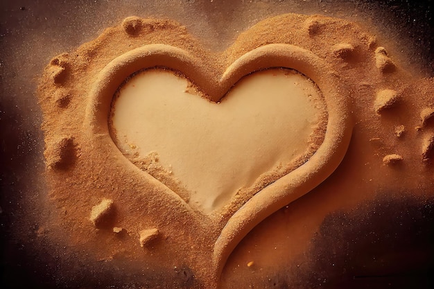 Heart Made of Sand Valentine's Day Background