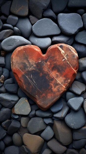 Photo heart made of stone