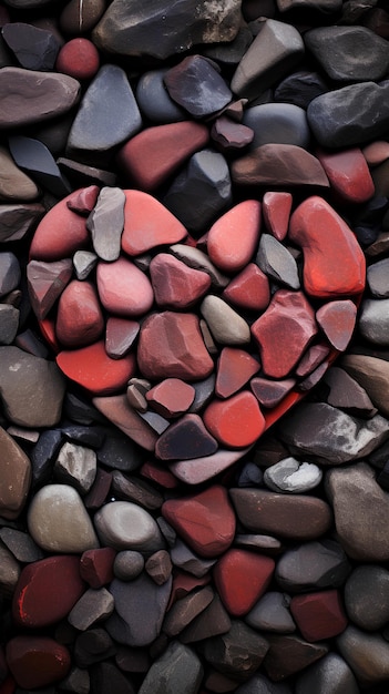 Photo heart made of stone