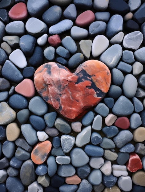 Photo heart made of stone