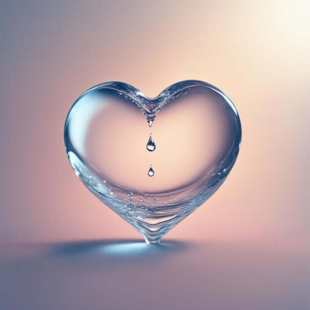 Foto un cuore fatto d'acqua