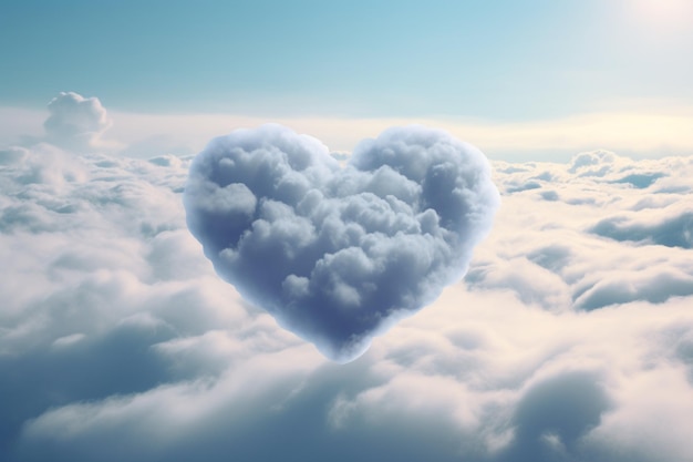 Heart made with clouds