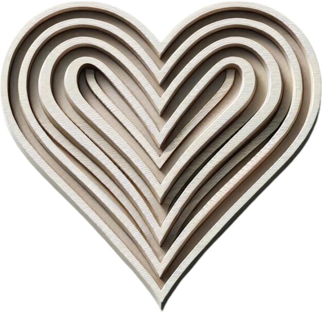 a heart made of wood with a white background that says  heart