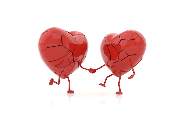 悲嘆の概念を持つ心臓モデル。 3Dレンダリング。