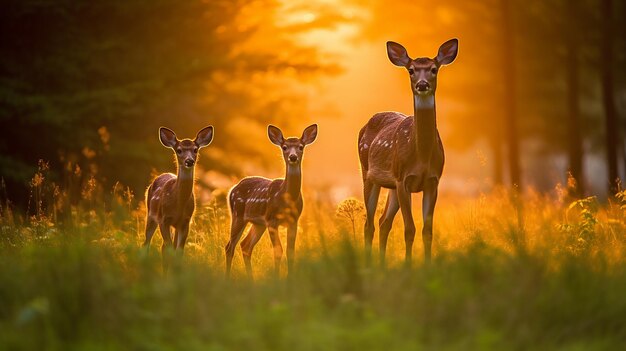 Photo in the heart of nature a protective mother