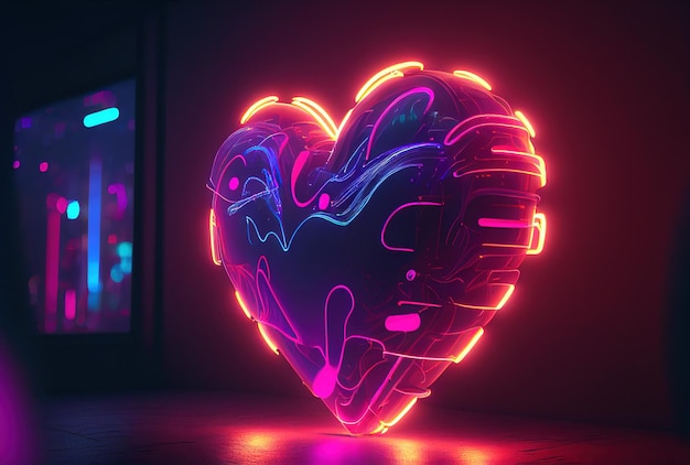 Heart in neon light