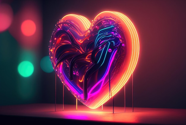 Heart in neon light