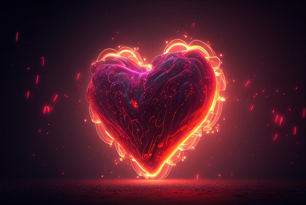 Heart in neon light