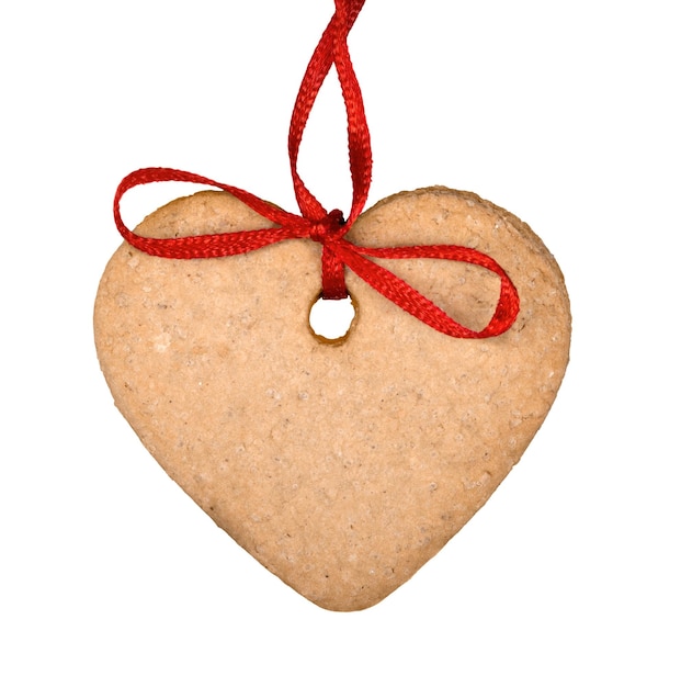 Heart ornament made out of a cookie - isolated image
