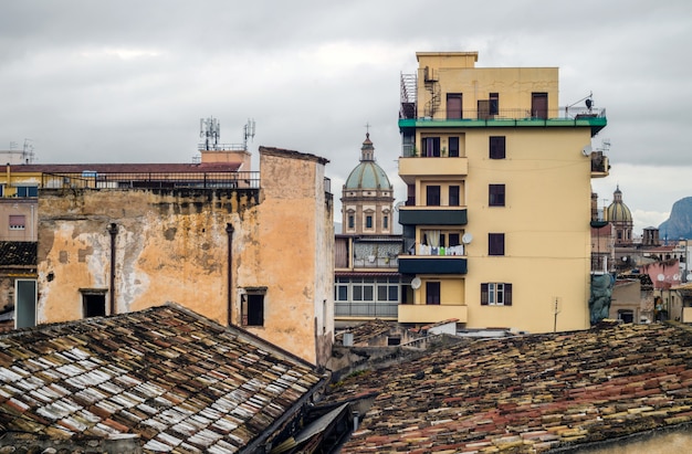 Heart of Palermo with old houses