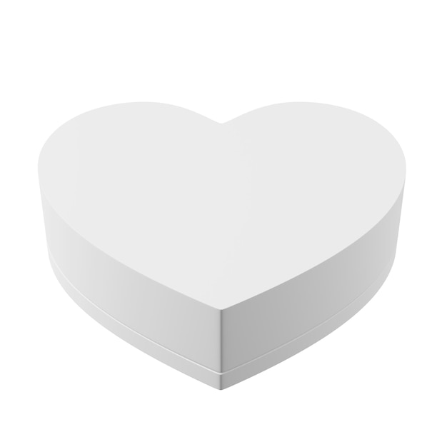 Photo heart paper box looks beautiful and clean on white background valentine's day theme