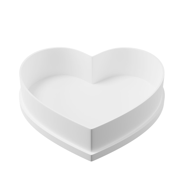 Photo heart paper box looks beautiful and clean on white background valentine's day theme