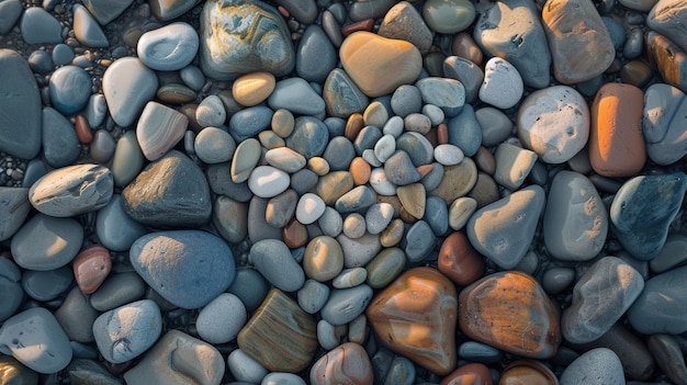 Heart Pebble Arrangement op Beach Coast Natuurlijke rotsformatie