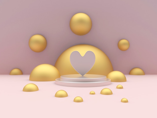 Heart on a pedestal. 3d