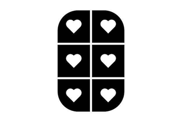 Heart Pills glyph icon art flat healthcare symbol minimalist medical sign artwork