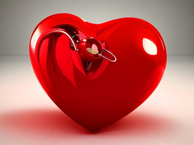 Foto heart pin 3d animation design solo rosso immagine hd scaricata
