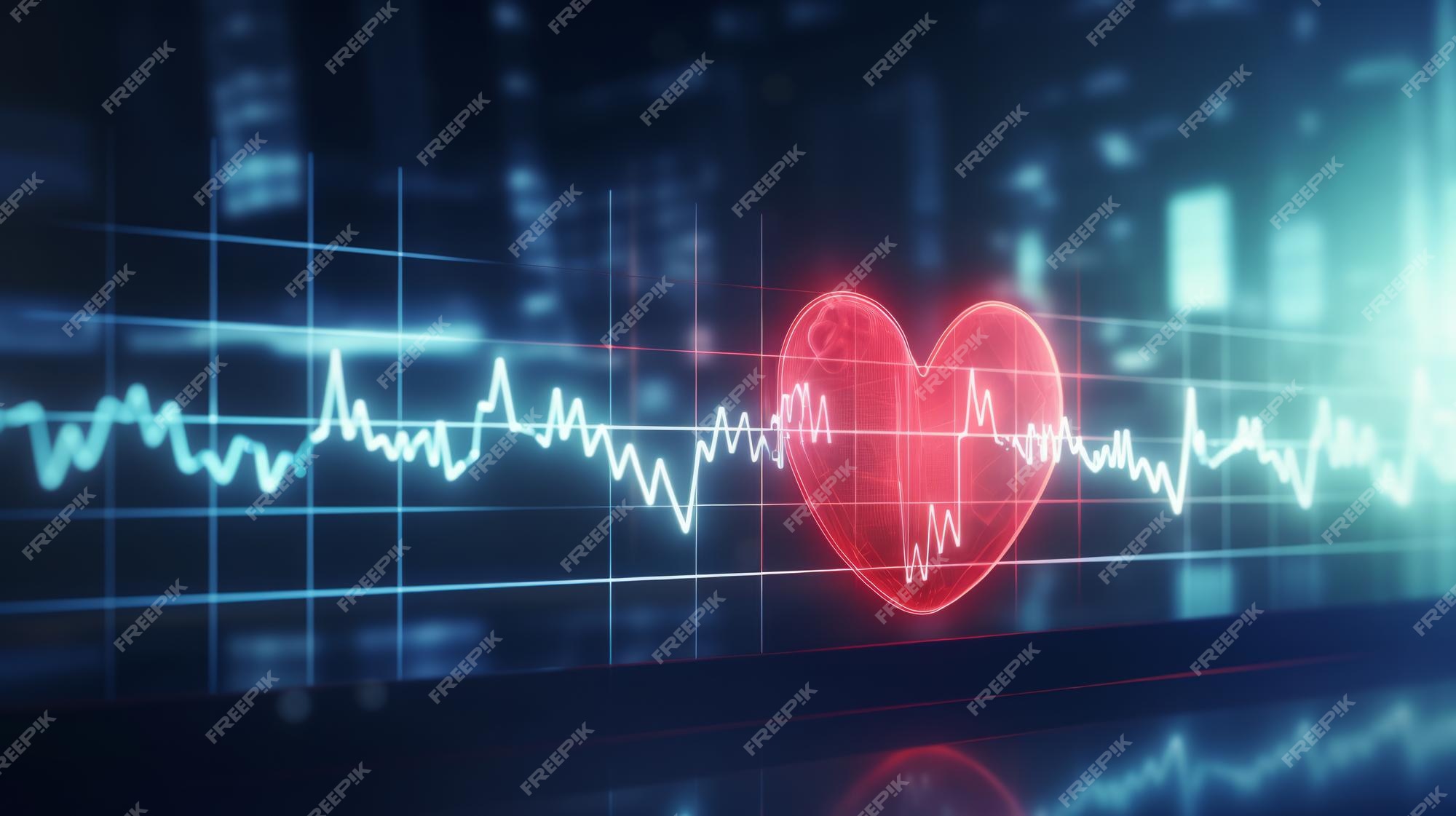 Premium AI Image | Heart pulse diagram heart bets