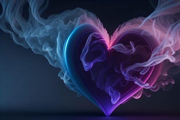 A heart rainbow smoke