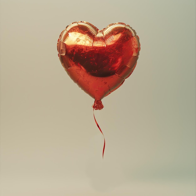 Heart red Balloon in Air