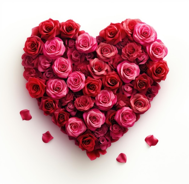 Photo a heart of red roses symbolizing everlasting love generative ai