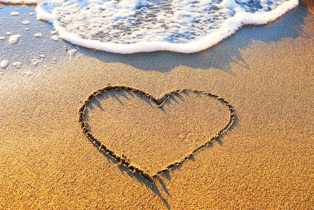 Heart on the sand