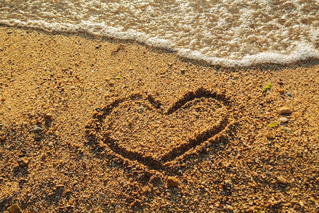 Heart on the sand